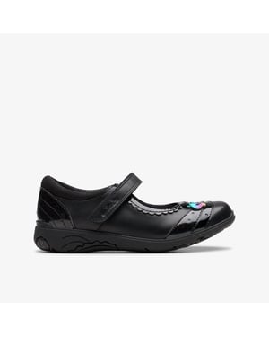 Relda Spark Kinder Schwarz Leder Schuhe