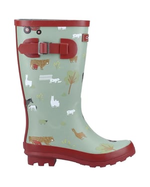 Cotswold - Kinder Gummistiefel, Hof (Khakigrün/Rot)