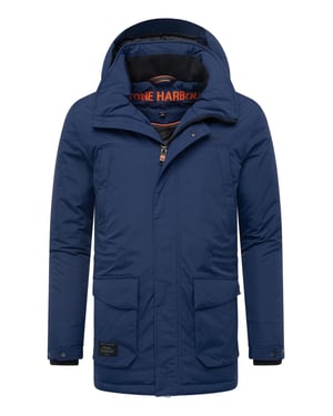 Stone Harbour Herren Parka Wadiim mit Kapuze & Zwei-Wege-Reißverschluss