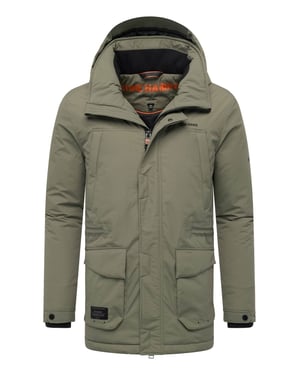 Stone Harbour Herren Parka Wadiim mit Kapuze & Zwei-Wege-Reißverschluss