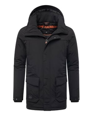 Stone Harbour Herren Parka Wadiim mit Kapuze & Zwei-Wege-Reißverschluss