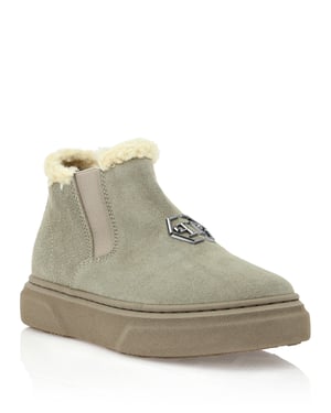 Eco Shearling Suede Anckle Boots