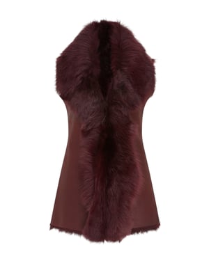 Infinity Leather Weste aus Toscana-Lammfell-Nappaleder, Parkes - Bordeaux