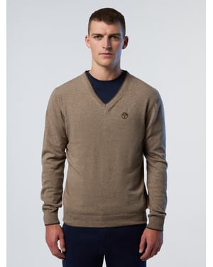 North Sails Pullover V-Ausschnitt mit gesticktem Logo