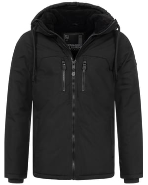 Alessandro Salvarini Herren Winterjacke AS-332 mit Teddyfell & Kapuze