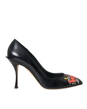 Spitzpumps Schwarzes Lackleder