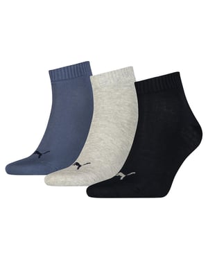Puma Unisex Kurzsocken für Erwachsene, 3er-Pack (Marineblau/Schwarz/Hellgrau)