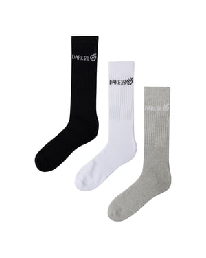 Dare 2B - Socken für Herren/Damen Unisex(3er-Pack) (Schwarz/Weiß/Grau meliert)