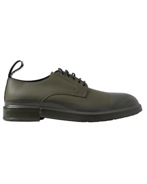Schnürsenkellose Derby Schuhe Militärgrün