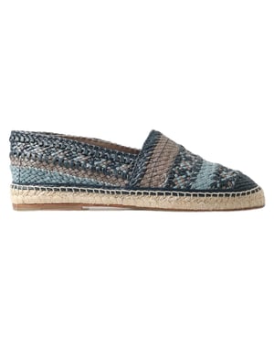 Gewebte Leder-Espadrilles Slipper