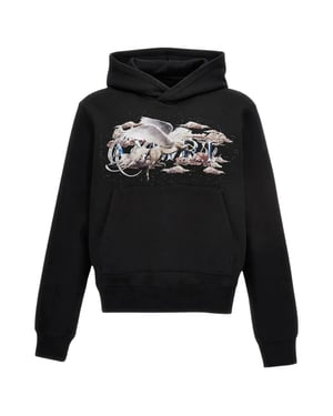 Amiri - Kapuzenpullover Mit Pegasus-schriftzug In Schwarz