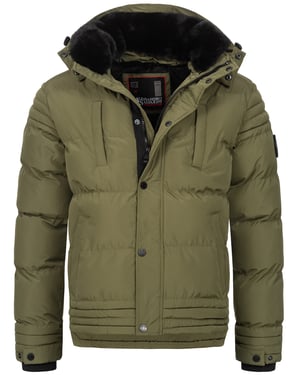 Alessandro Salvarini Herren Winterjacke AS-281 mit Teddyfell & abnehmbarer Kapuze
