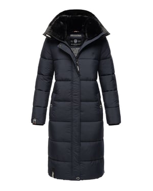 Marikoo Damen Winterjacke – Lange Steppjacke mit abnehmbarer Kapuze