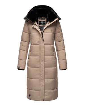 Marikoo Damen Winterjacke – Lange Steppjacke mit abnehmbarer Kapuze