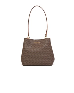Michael Kors Pratt mittelgroße Bucket-Schultertasche - Braun
