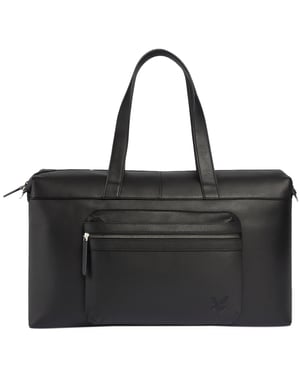 Lyle & Scott Premium Leder Schwarze Reisetasche