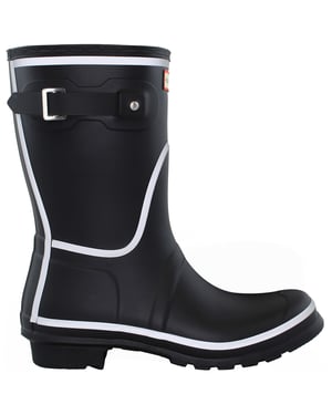 Hunter Kurze Reflektierende Umriss Damen Schwarze Gummistiefel