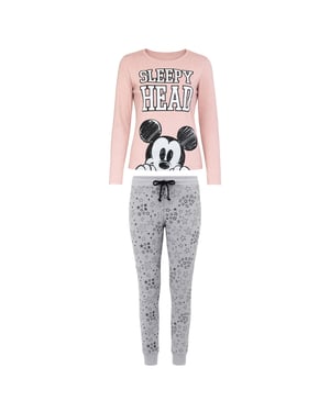 Disney Mickey Nap Damen Pyjama-Set in Pink/Grau