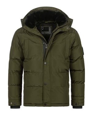 Alessandro Salvarini Herren Winterjacke AS-326 mit Teddyfell & abnehmbarer Kapuze