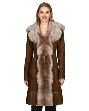 Damen Trenchcoat aus toskanischem Schafveloursleder, Modell Beaver Tan Toscana - Celeste