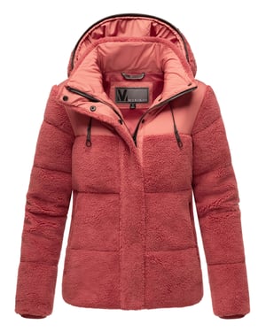 Marikoo Damen Teddy Puffer Jacke mit Kapuze & Reißverschluss – Kaguraa