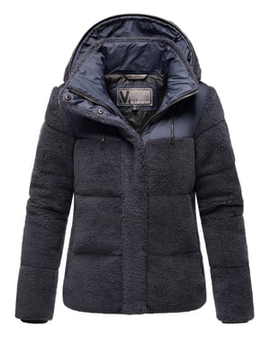 Marikoo Damen Teddy Puffer Jacke mit Kapuze & Reißverschluss – Kaguraa