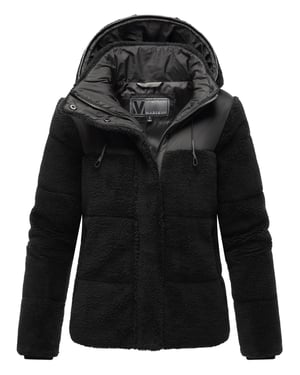 Marikoo Damen Teddy Puffer Jacke mit Kapuze & Reißverschluss – Kaguraa