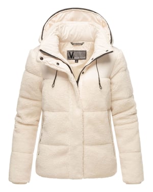 Marikoo Damen Teddy Puffer Jacke mit Kapuze & Reißverschluss – Kaguraa