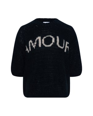 Amour Strick in Schwarz & Cremeweiß