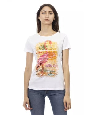 Flamingo-Print T-Shirt im lässigen Stil