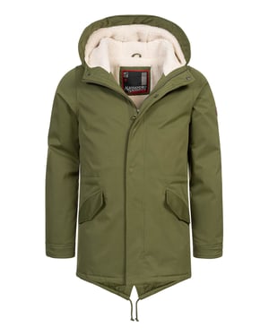 Alessandro Salvarini Herren Winterparka mit Teddyfell und Kapuze