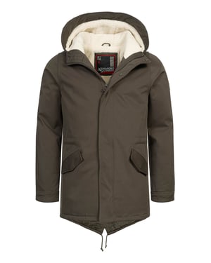 Alessandro Salvarini Herren Winterparka mit Teddyfell und Kapuze