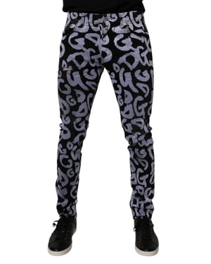 Schmale Jeans mit Graffiti-Druck