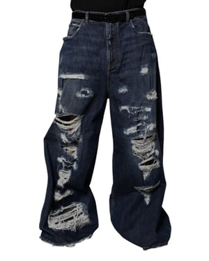 Weite, ausgefranste Jeans