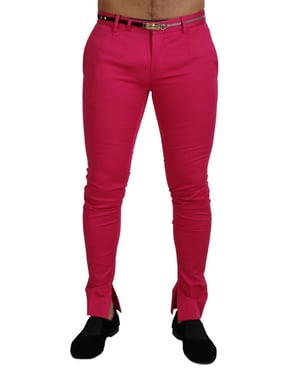 Schmale Ankle-Hosen mit Seiten-Schlitzen