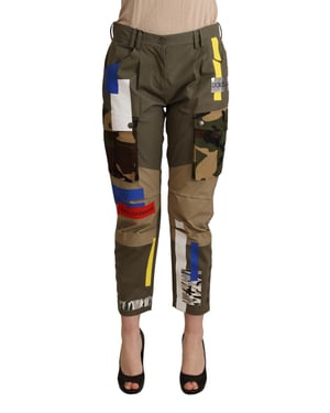 Multicolor Camouflage Patchwork-Hosen Pan72085