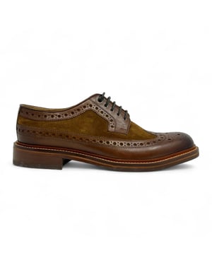 Chapman & Moore Herren-Brogues aus mahagonifarbenem Leder und braunem Wildleder, Oxford-Schuhe