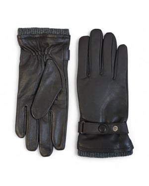 Herrenhandschuhe aus braunem italienischem Leder mit warmem Wollfutter, ideal für Winter, Radfahren, Autofahren und Freizeit.