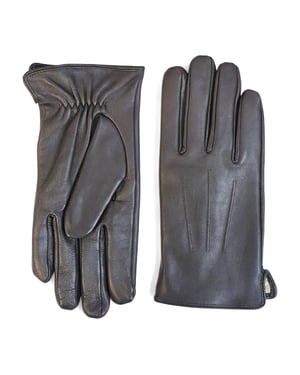 Braune Herrenhandschuhe aus italienischem Leder mit warmem Wollfutter, ideal für Winter, Reiten und Autofahren.