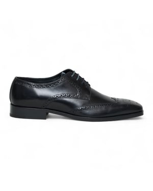 Antique Rogue Schwarze Oxford-Derby-Brogues aus Leder für Herren - Luca