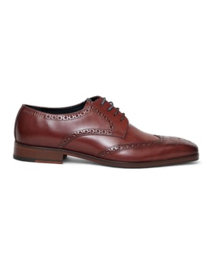 Antique Rogue Herren-Oxford-Derby-Brogue aus burgunderrotem Leder - Luca