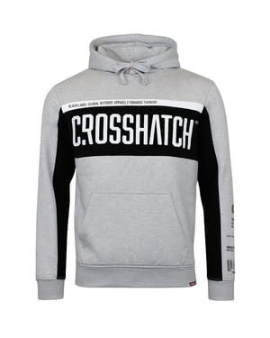 Crosshatch Panel Herren Grau Hoodie