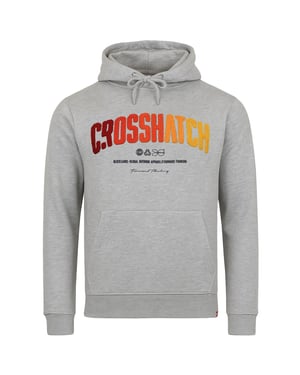 Crosshatch-Brustdruck Herren Grau Hoodie