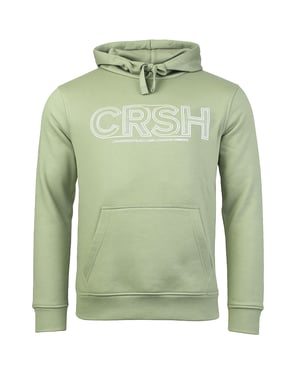 Crosshatch Kendrick Bedruckter Herren Kapuzenpullover in Salbeigrün