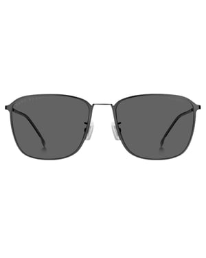 Hugo Boss – Sonnenbrille in Dunkelrutheniumgrau mit polarisierten Gläsern in Mattgrau
