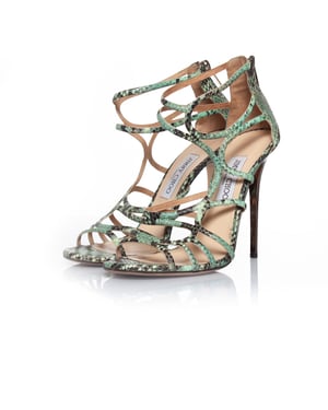 Jimmy Choo grüne Python-Gladiatorensandalen