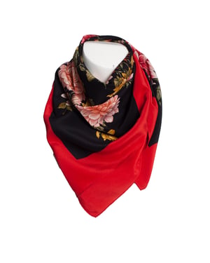 Gucci-Schal mit Blumenmuster und rotem Rand