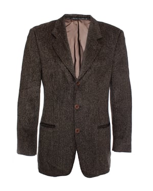 Giorgio Armani Brauner Ripp- Wollblazer