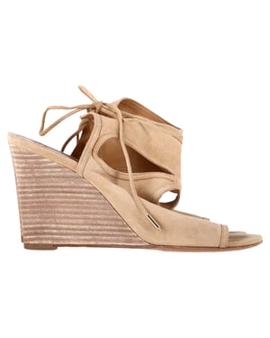 Aquazzura Sexy Thing Wedge in Beige Wildleder