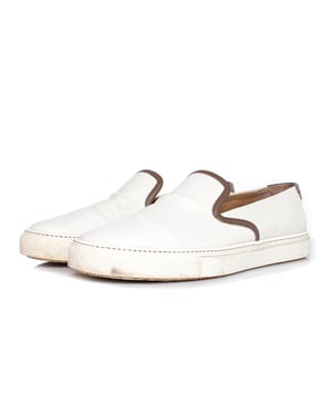 Hermes Slip-on-Sneaker aus weißem Leder